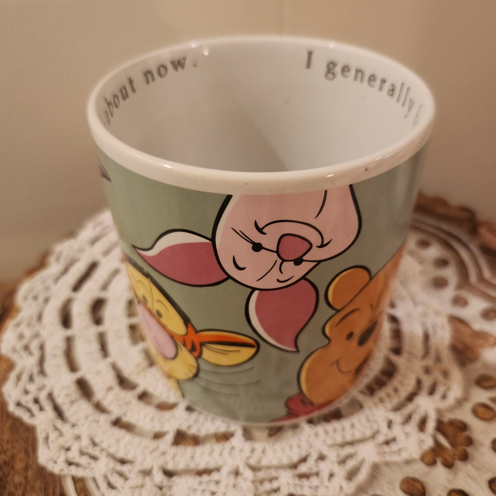 Cute Winnie the Pooh Character Mug - Pastel Green & Pink